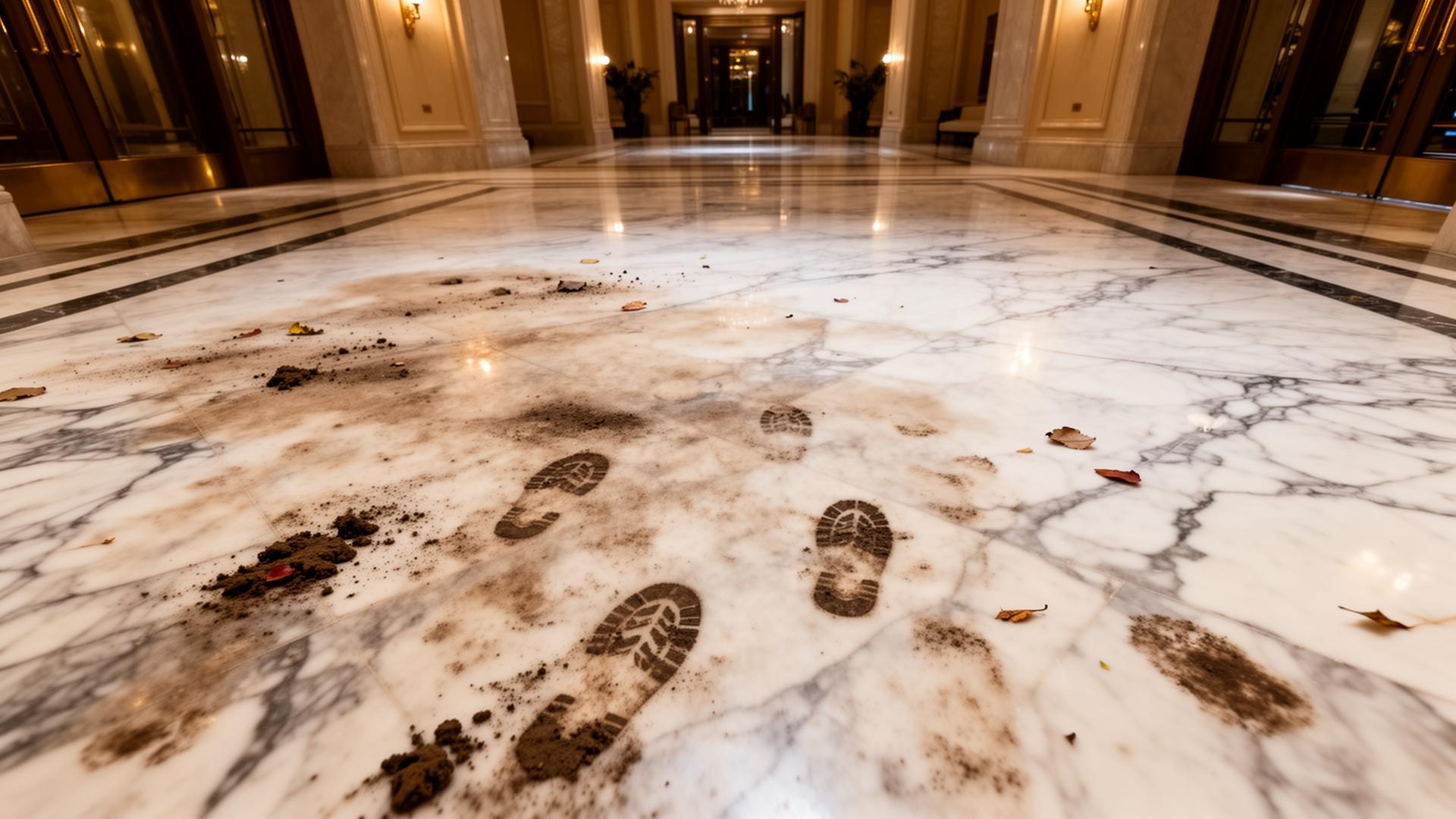 Marble Foyer before cleaning
